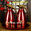 婚庆嫁妆暖壶套装红色水瓶，结婚陪嫁不锈钢，保温热水壶一对免费刻字