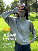 upf50+防晒衣女，2024冰丝开衫防紫外线透气户外运动，轻薄防晒服