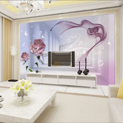 18D现代简约电视背景墙纸壁画客厅沙发无缝墙布舞动梦幻花朵壁纸