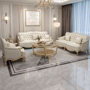 美式轻奢实木后现代真皮沙发组合欧式家具法式大户型别墅高端沙发