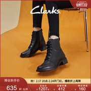 Clarks其乐女鞋马丁靴秋冬靴子工装高帮鞋复古英伦时尚牛皮女靴