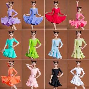 罗然春夏女童拉丁舞蹈服专业规定比赛服装少儿练功考级儿童演出服