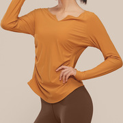 瑜伽服女速干健身服运动上衣普拉提训练长袖衣服跑步罩衫秋款
