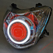 适用于本田幻影150大灯总成 双光Q5透镜双天使眼氙气灯 战神 LED