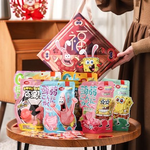 海绵宝宝糖果礼盒蒟蒻果冻休闲儿童礼物春节新年送礼零食大