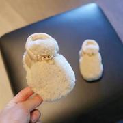 秋冬季婴儿鞋子0-6个月男女婴幼儿夹棉保暖棉鞋袜套-12宝宝毛毛鞋