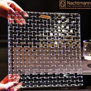 德国nachtmann水晶玻璃圆形浅平盘，水果盆现代零食糖，茶盘方水果盘