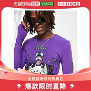 香港直邮潮奢asos男士marvelvenom设计长袖印花紫色t恤