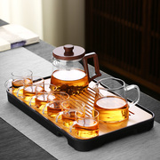 玻璃茶壶耐高温分茶器月牙过滤茶水，分离泡茶壶，茶具套装绿茶公道杯
