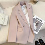 遇见淡粉色西装外套，女韩版高级感气质今流行休闲小西服