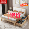 实木床现代简约1.8米双人床，经济型出租房1.2m单人床，1.5米简易床架