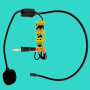 加粗型头戴麦克风话筒 无线发射盒通用耳麦 3.5接口带螺纹 扩音器