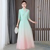 新中式连衣裙2024春夏中国风，年轻款复古汉元素绣花雪纺长裙子