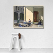 爱德华霍普油画美国当代都市写实喷绘画芯客厅卧室装饰画无框画
