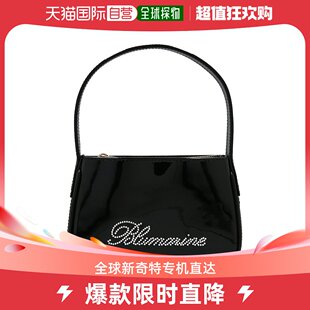 香港直邮潮奢 Blumarine 女士Blumarine 标志水钻装饰漆皮单肩包