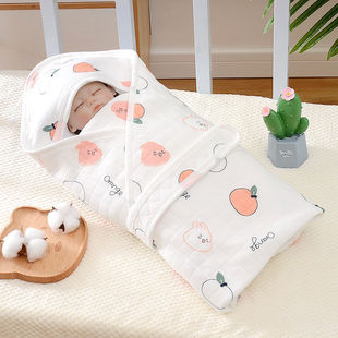 新生婴儿包被初生抱被纯棉春秋产房夏季薄棉宝宝三层保暖包单包裹