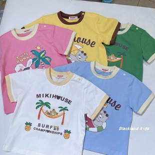 日系童装 24夏款多色印花短袖T恤男童女宝宝儿童卡通半袖背心上衣