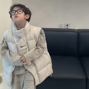 韩国儿童羽绒服马甲2022秋装男童女童宝宝坎肩加厚背心幼儿园外穿