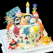 网红蛋糕装饰摆件软胶卡通，鸡蛋仔小熊公仔，儿童生日甜品台装扮玩偶