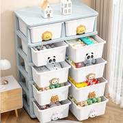 儿童玩具收纳柜抽屉式收纳箱多层储物柜，加厚靠墙，边带轮零食整理架