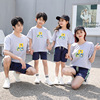 加加大码亲子装卡通短袖T恤韩版休闲家庭装宽松衣服一家四口班服