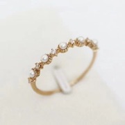本命年纤细珍珠珍珠镶嵌钻石戒指轻奢可爱甜美时尚款高颜值礼物