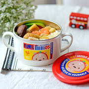 韩国TISOU爱婴小铺不锈钢碗带盖手柄宝宝辅食碗水杯儿童餐具套装