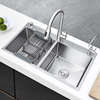 SUS304不锈钢水槽双槽大号厨房加厚洗菜盆手工洗碗水池台下盆家用