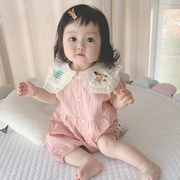 1韩版婴幼儿连体衣夏季薄款7可爱4哈衣一岁女宝宝0夏装3个月超萌6