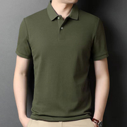 军绿色短袖衬衫男士夏季新疆棉翻领半袖T恤订做退伍战友衣服