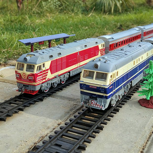 奋发东风超长仿真电动轨道，蒸汽高铁绿皮小火车，模型儿童男女孩玩具