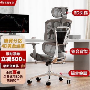 人体工学椅腰背分离设计4D坐感铝合金电脑椅