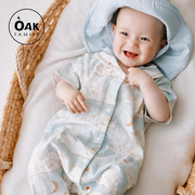 Oak Family婴幼儿连体衣夏季短袖新生儿衣服宝宝满月爬服