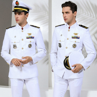海员演出服白色西服外套礼服常服西装套装男保安制服春秋工作服装