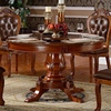欧式实木餐桌椅，组合圆形饭桌实木雕，花带转盘餐桌1.8米大