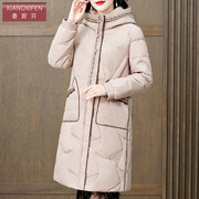 香妮芬高端奢华白鹅绒羽绒服女冬季2023长款高级感妈妈款外套