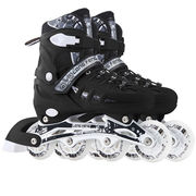隆峰（longfeng）溜冰鞋成人闪光旱冰鞋套装可调伸缩直排轮男女成