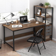 电脑台式书桌书架组合带书柜一体简约租房学生写字桌卧室简易桌子