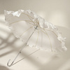 浮羽洋伞欧式复古伞摄影拍照拱形公主伞直杆宫廷风蕾丝长柄弯柄伞