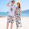 夏威夷风沙滩情侣装夏高级(夏高级)三亚泰国旅游拍照海边度假男士短袖套装