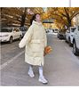 奶黄色羽绒棉服女2023年冬季新中，长款韩版宽松面包服棉衣加厚外套