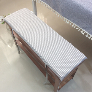 定制日式条纹卡座玄关长条垫换鞋凳垫沙发垫子长方形坐垫椅子垫