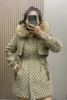 派克服女韩版中长款时尚潮流，皮草外套大衣獭，兔毛内胆可拆卸冬
