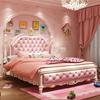 美式风格女孩床欧式公主床1.5卧室女儿床公主床房家具套装组合。