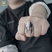 300勇士斯巴达戒指男潮个性INS钛钢指环单身戒小众设计罗马饰品