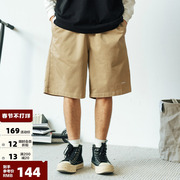 714street潮牌CoolMax科技面料日系直筒短裤男夏季宽松休闲五分裤