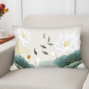 抽象花卉抱枕十字绣枕套2024精准印花三边拉链家用沙发抱枕套