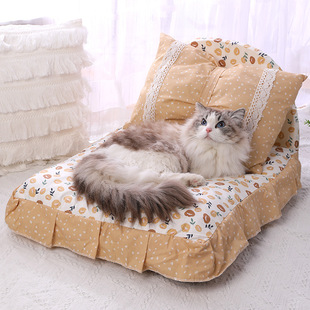 猫床宠物床公主床猫窝狗窝四季通用可拆洗猫咪小型犬专用沙发小床