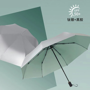 银钛加黑胶双层防护折叠隔热降温太阳伞晴雨伞防晒防紫外线遮阳伞