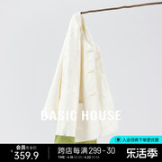 basichouse百家好新中式，提花外套女春气质，国风圆领盘扣长袖上衣